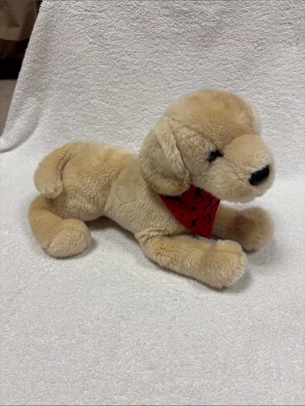 The Black Dog Tan Golden Retriever Plush with Red Bandana